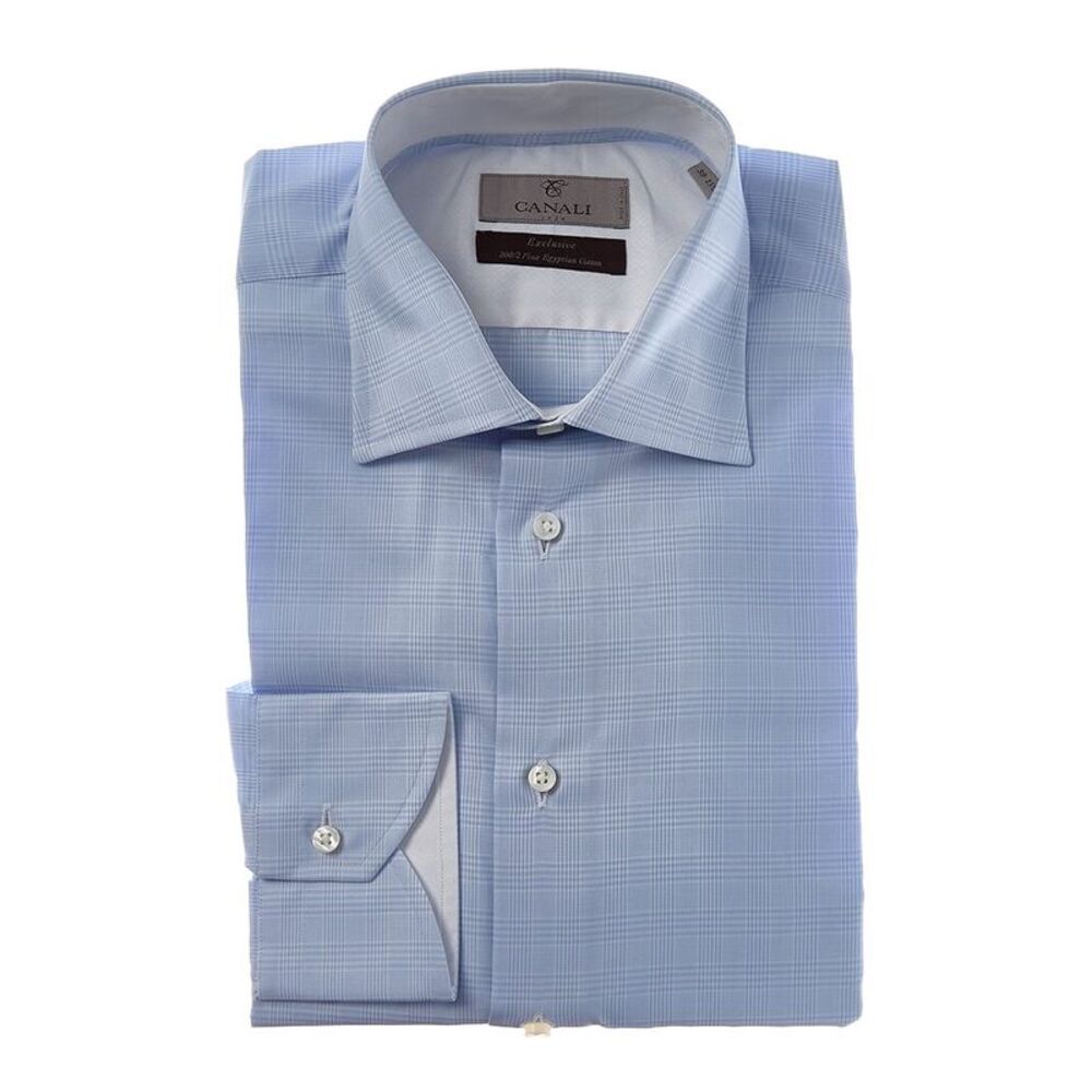 Canali Mens  Dress Shirt, Blue